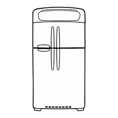 refrigerator outline vector illustration isolated on white background ai generated