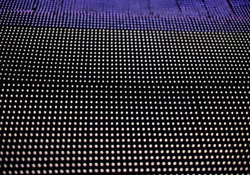 Close-up LED Display Pixelated Pattern Abstract Digital Tech Background, Dot Matrix, Data Visualization.