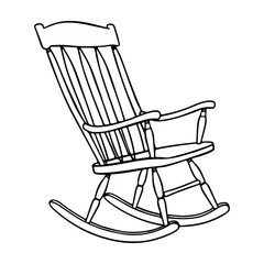 rocking chair sketch vector illustration isolated on white background ai generated