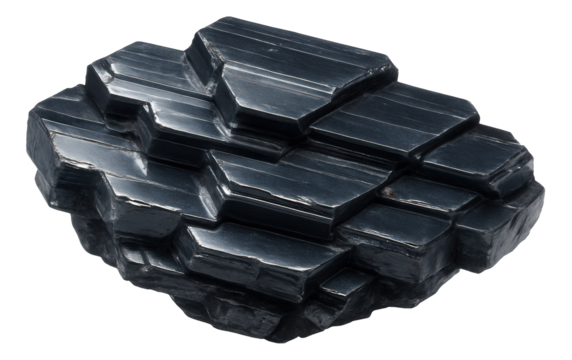 Hematite crystal with metallic luster and tabular structure