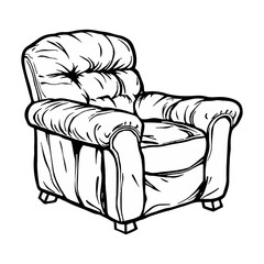 sofa sketch vector illustration isolated on white background ai generated