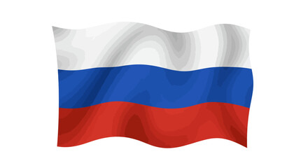 Fototapeta premium Waving Russian flag with white blue and red stripes