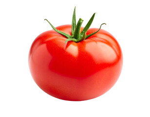 Ripe red tomato isolated on black