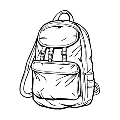 backpack sketch vector illustration isolated on white background ai generated