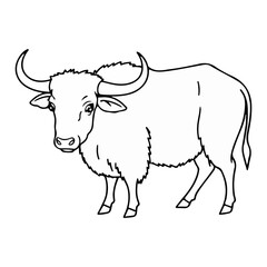 buffalo sketch vector illustration isolated on white background ai generated