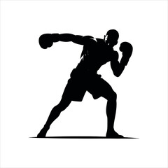 silhouette of a man with boxing
