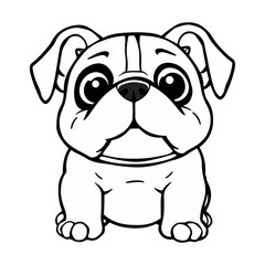 bulldog sketch vector illustration isolated on white background ai generated