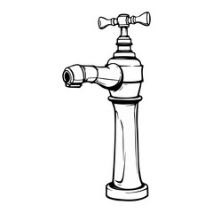 faucet sketch vector illustration isolated on white background ai generated