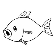 fish line vector illustration isolated on white background ai generated