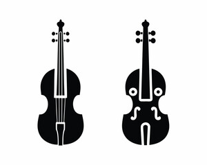 Fototapeta premium Cello icon silhouette vector illustration