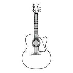 guitar sketch vector illustration isolated on white background ai generated
