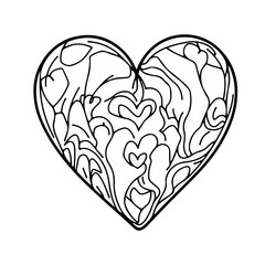 heart sketch vector illustration isolated on white background ai generated