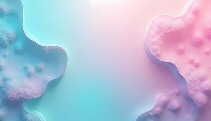 Pastel Abstract Background with Light Blue and Pink Shapes