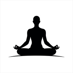 silhouette of a woman in yoga position