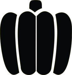 Black Silhouette Pumpkin Flat Icon