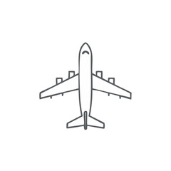 Airplane Illustration on Black Background Minimalist Airline Graphic Design for Travel