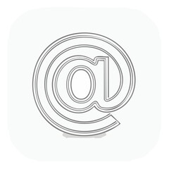 Simple Line Art Illustration of an At Sign for Email Communication and Connectivity
