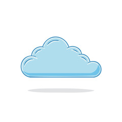 Cartoon illustration of a single light blue cloud with shadow on a black background.