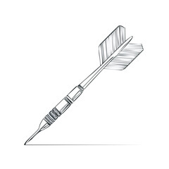 Isolated dart vector illustration on black background. Aiming for a target concept.