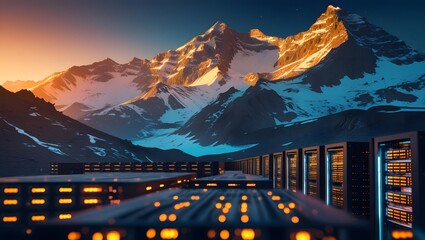 Data storage innovation combines high technology and natural landscape scenery