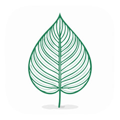 Isolated Green Leaf Icon Design Detail Botanical Foliage Natural Graphic Element
