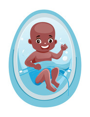 Smiling Dark Skinned Fetus in Womb