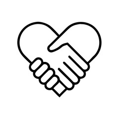 Fototapeta premium Heart-shaped handshake symbolizing unity and connection 