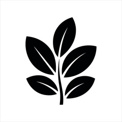 black and green leaves silhouette vector design 