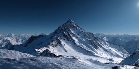 Majestic snow-capped mountain alpine region 360 degrees hdr panorama scenic view