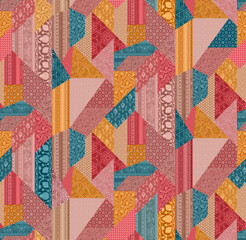 geometrical and mono colour design and paisly allover design