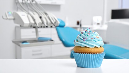Cupcake in a dentist's office