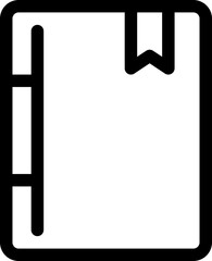 Simple notebook icon with a ribbon bookmark, a symbol of knowledge, literature, and resources for online education or webinars