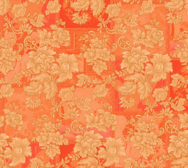 geometrical and mono colour design and paisly allover design