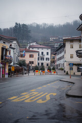 Naklejka premium Village of Kanal on the Soca River, Slovenia