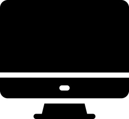 Sleek Black Computer Monitor Icon for Technology and Design Projects