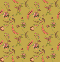 geometrical and mono colour design and paisly allover design