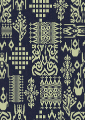 geometrical and mono colour design and paisly allover design