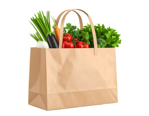 Grocery bag full of fresh produce
