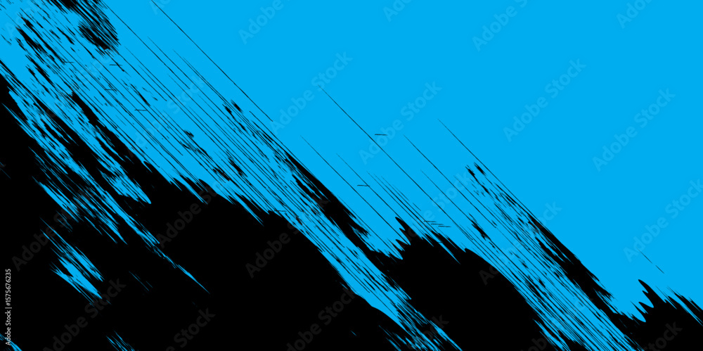 Poster abstract blue grunge background with flowing lines and colorful paint splashes, creating a vibrant w