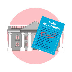 Vector illustration of urban and suburban buildings, real estate and architecture.