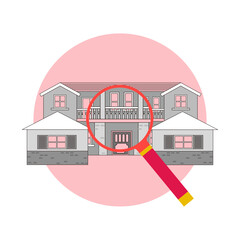 Vector illustration of urban and suburban buildings, real estate and architecture.