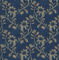 geometrical and mono colour design and paisly allover design