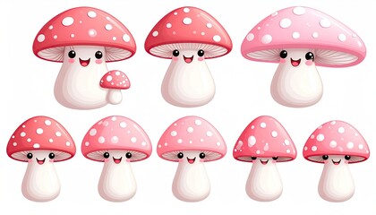 Cute cartoon mushrooms