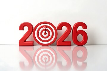 2026 target goal isolated in white background. business and financial aim for the year