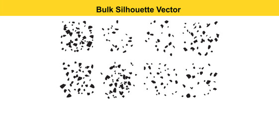 Bulk Silhouette Vector: Abstract Black Shapes on White Background Design