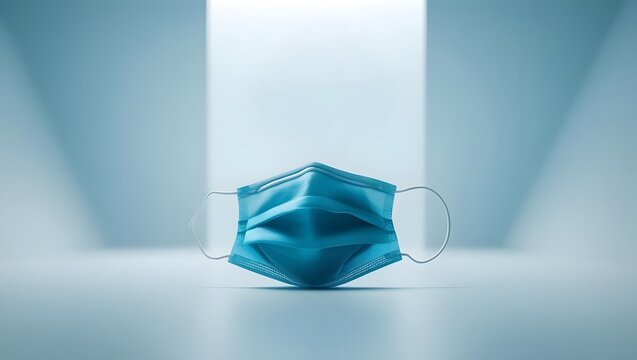 Face Mask on a Blue Backdrop: Symbol of Health, Safety, and Protection