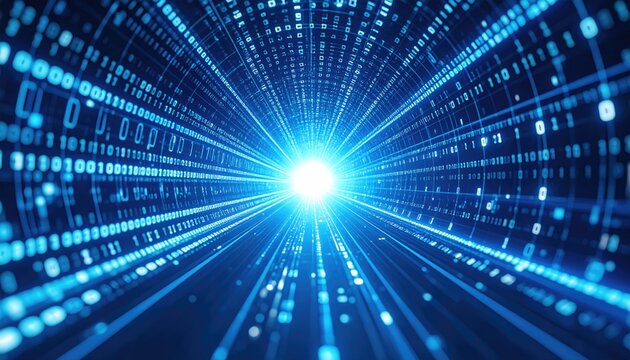 Digital tunnel of binary code (2)