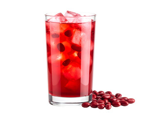 Refreshing dogwood drink with ice cubes