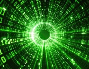 Digital tunnel of binary code (4)