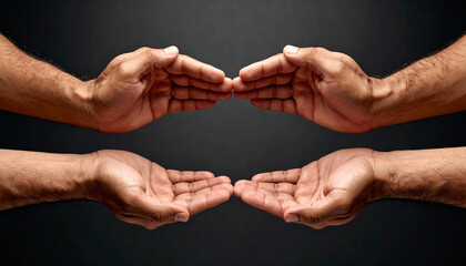 Male Hands Creating a Bridge Shape